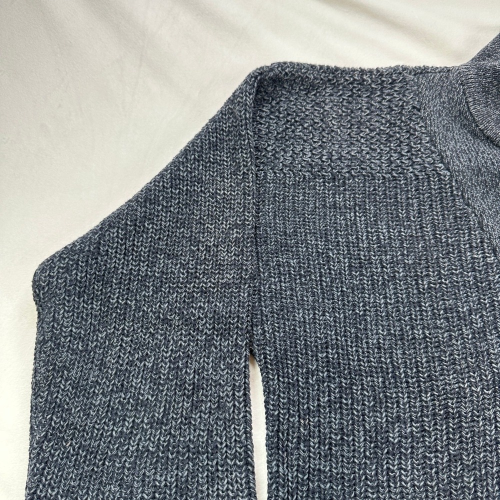 Club Room Mens 100% Cotton Shawl Collar Chunky Knit Sweater Small Dark Gray - Picture 5 of 16